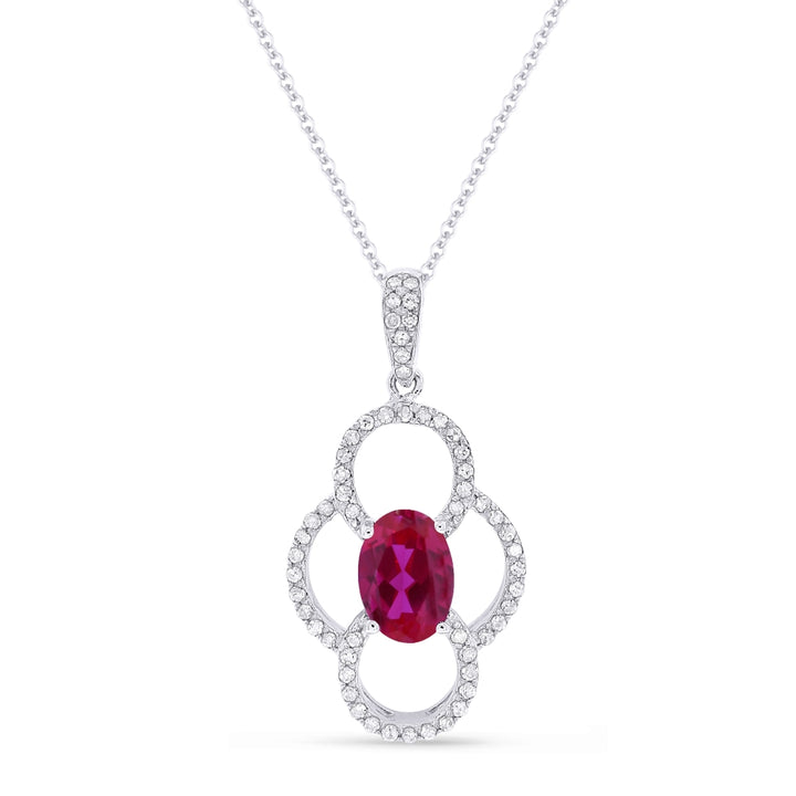 Madison L 14K White Gold Created Ruby Pendant - style N1547RCW