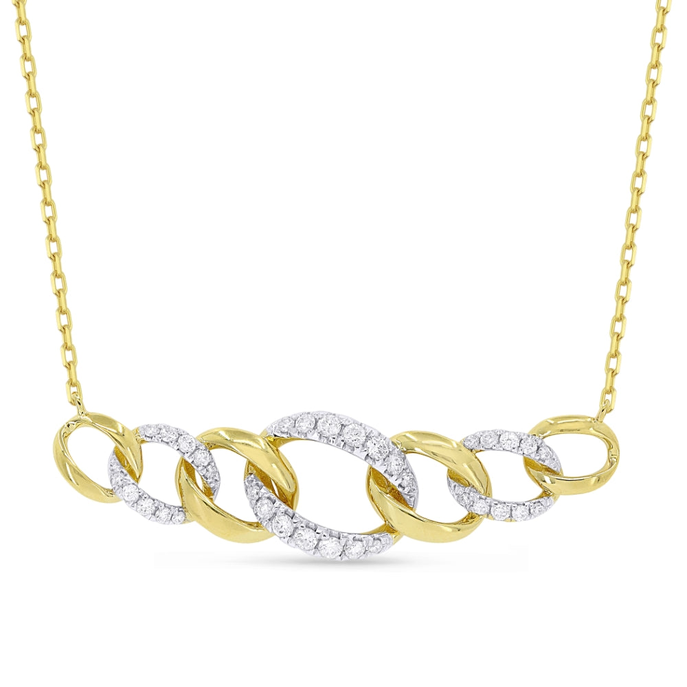 Madison L 14K Two Tone Gold Diamond Bar Necklace - style N1553WY
