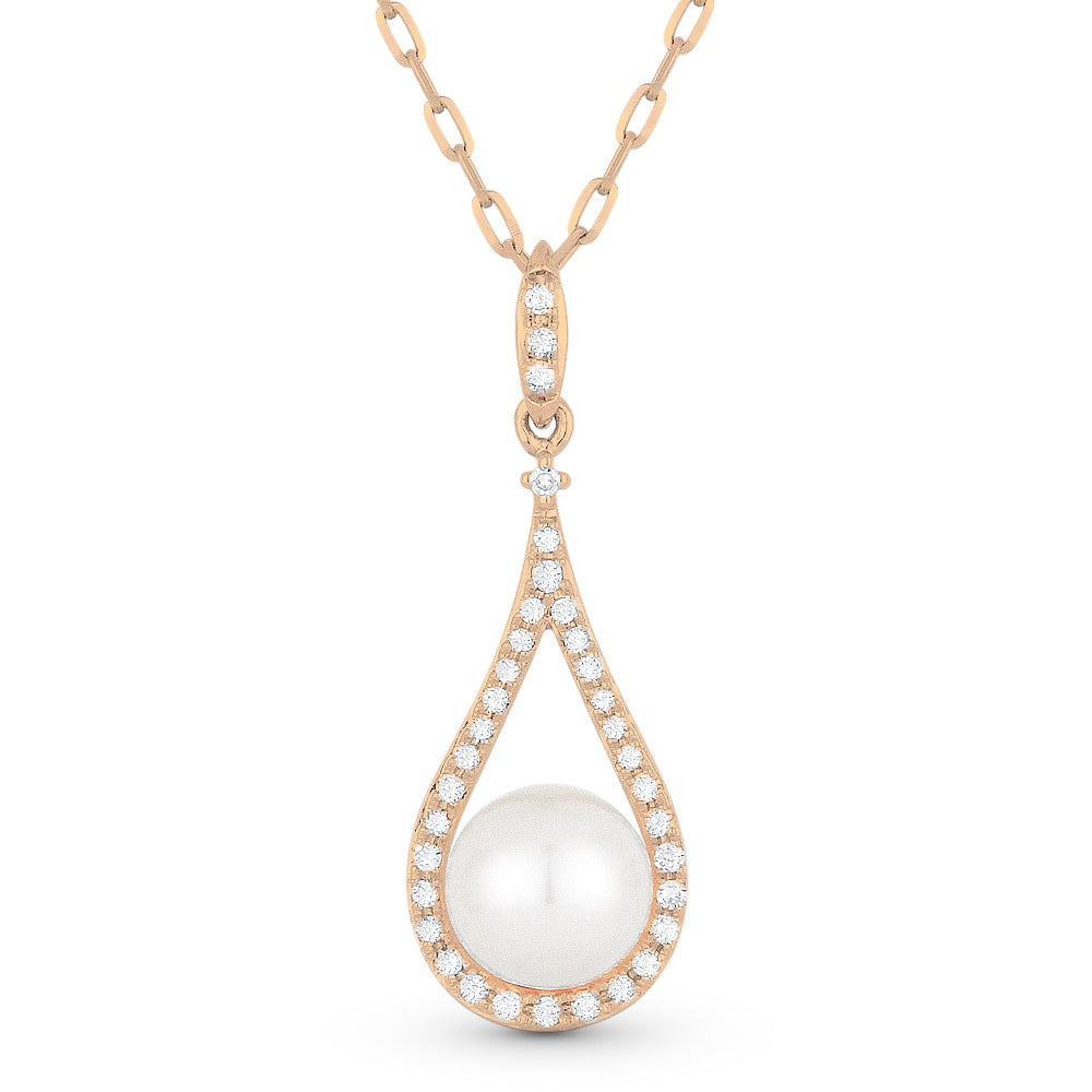 Madison L 14K Rose Gold Pearl Pear Pendant - style N1558PEP