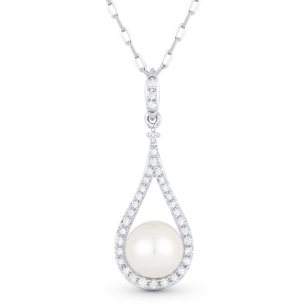 Madison L 14K White Gold Pearl Pear Pendant - style N1558PEW