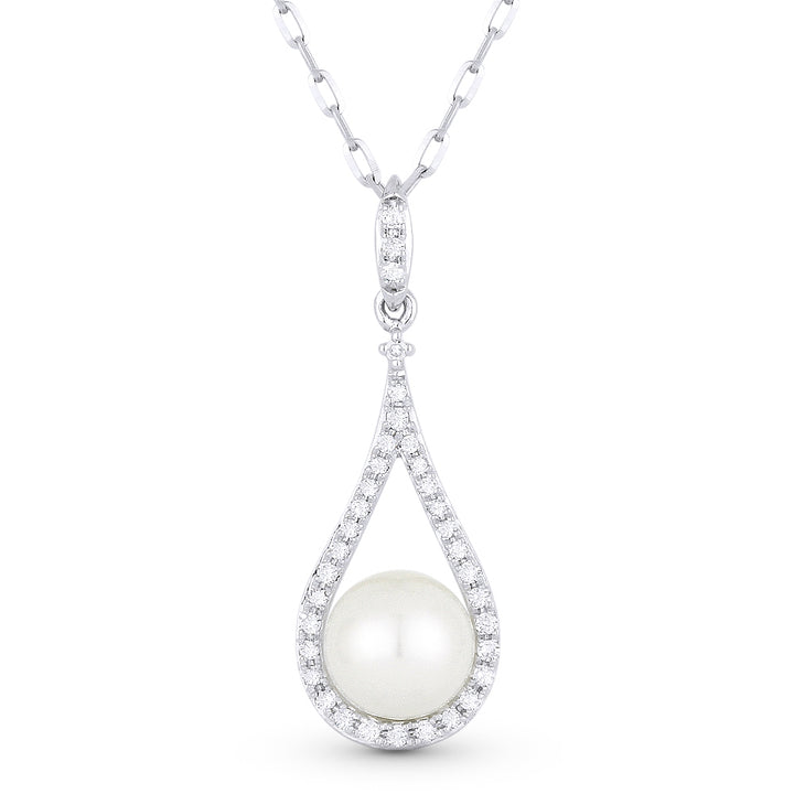 Madison L 14K White Gold Pearl Pear Pendant - style N1558PEW