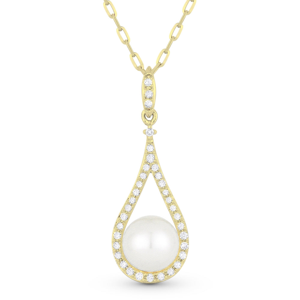 Madison L 14K Yellow Gold Pearl Pear Pendant - style N1558PEY