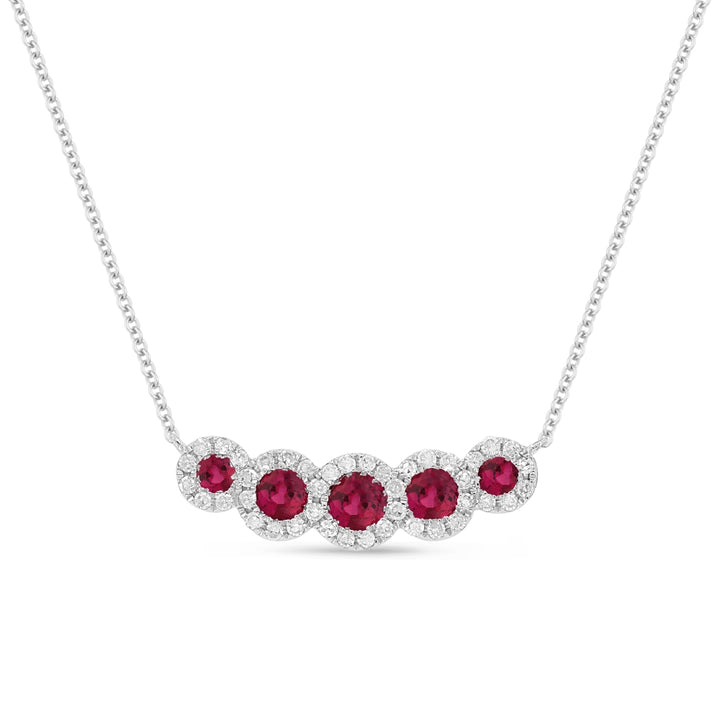 Madison L 14K White Gold Ruby Bar Necklace - style N1560RUW