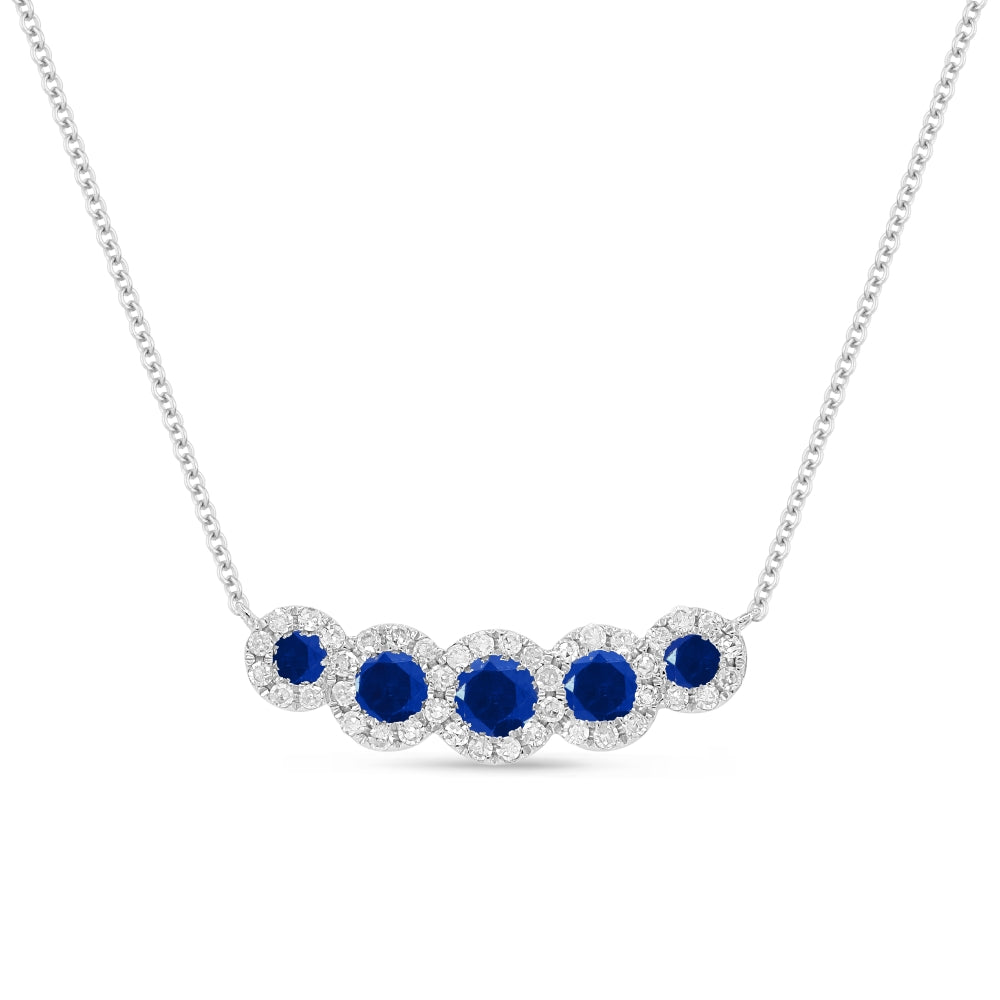 Madison L 14K White Gold Sapphire Bar Necklace - style N1560SAW