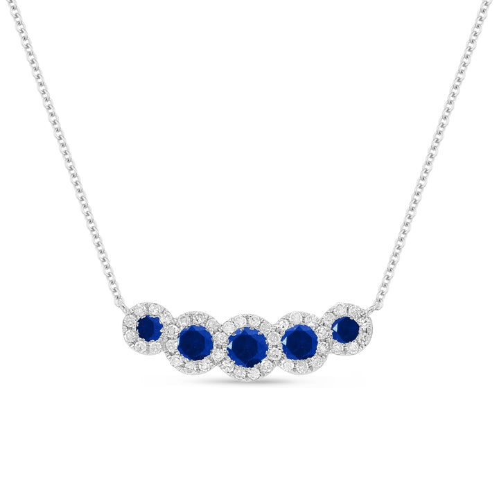 Madison L 14K White Gold Sapphire Bar Necklace - style N1560SAW