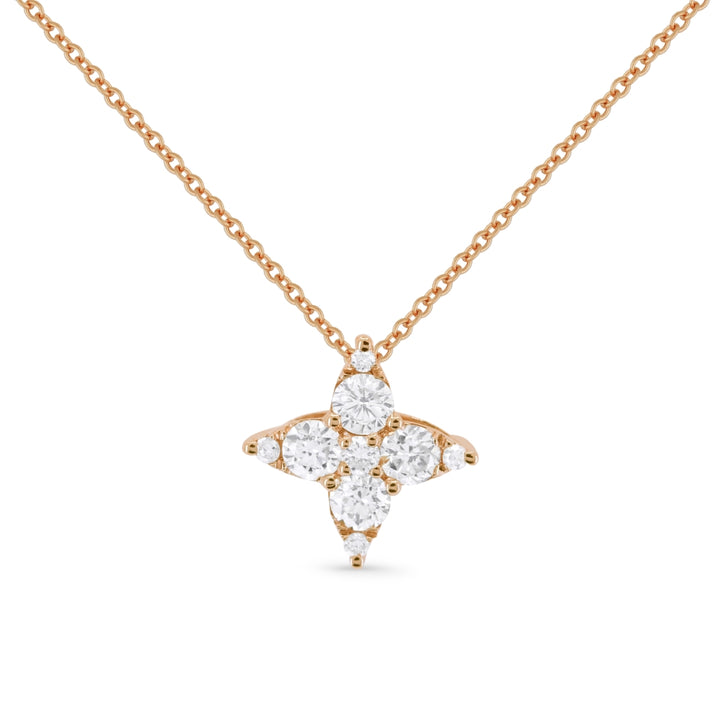 Madison L 14K Rose Gold Diamond Star Pendant - style N1566P