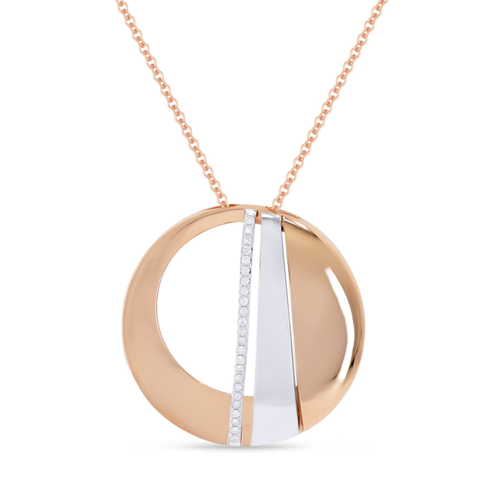 Madison L 14K Two Tone Gold Diamond Round Pendant - style N1587WP