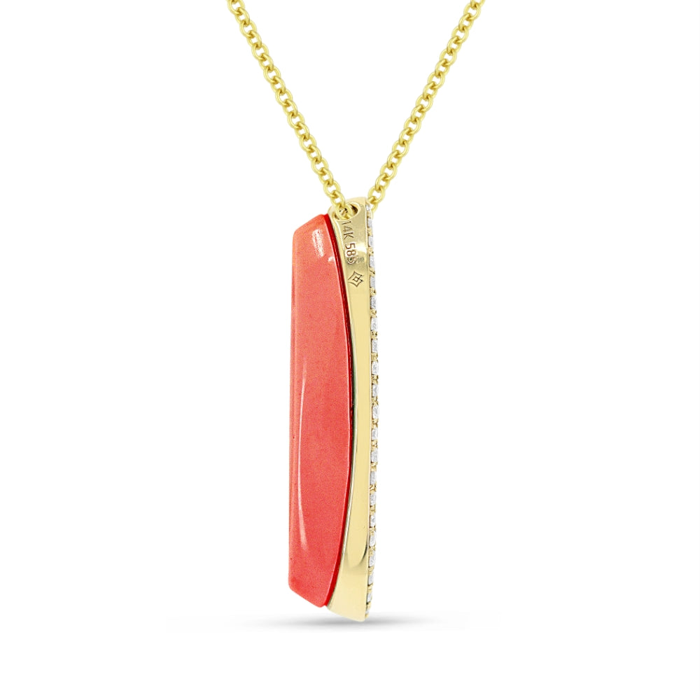 N1588 - 14K Yellow Gold Oval Necklace