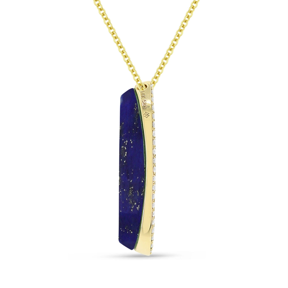 N1588 - 14K Yellow Gold Oval Necklace