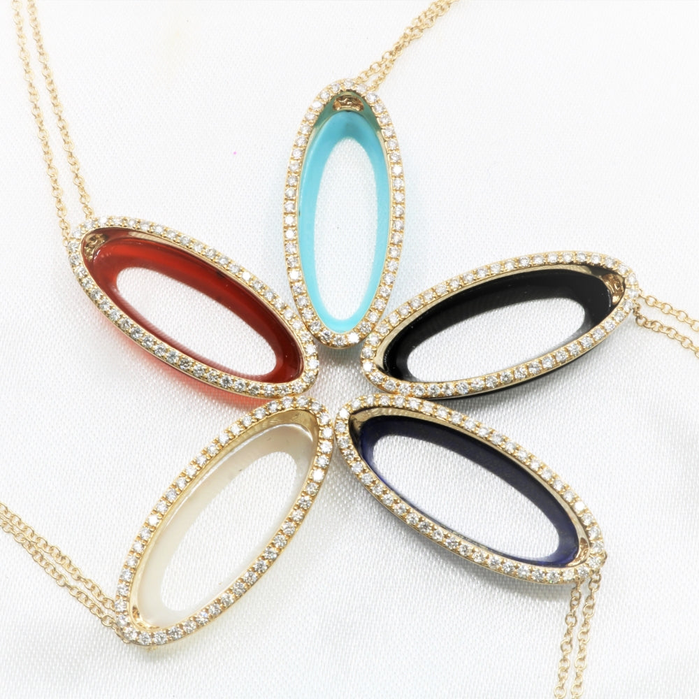 N1588 - 14K Yellow Gold Oval Necklace