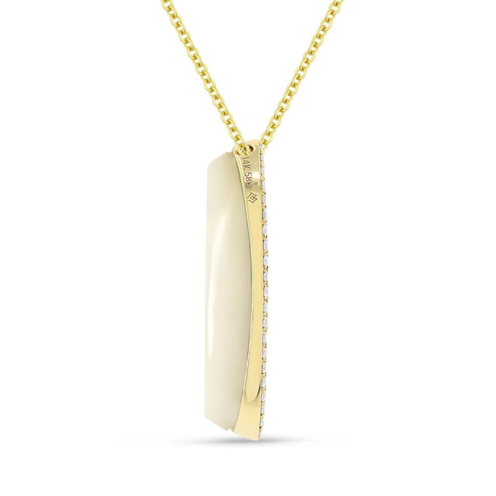N1588 - 14K Yellow Gold Oval Necklace