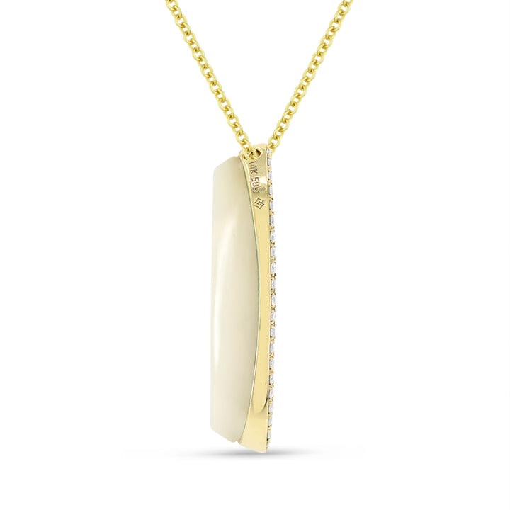 N1588 - 14K Yellow Gold Oval Necklace