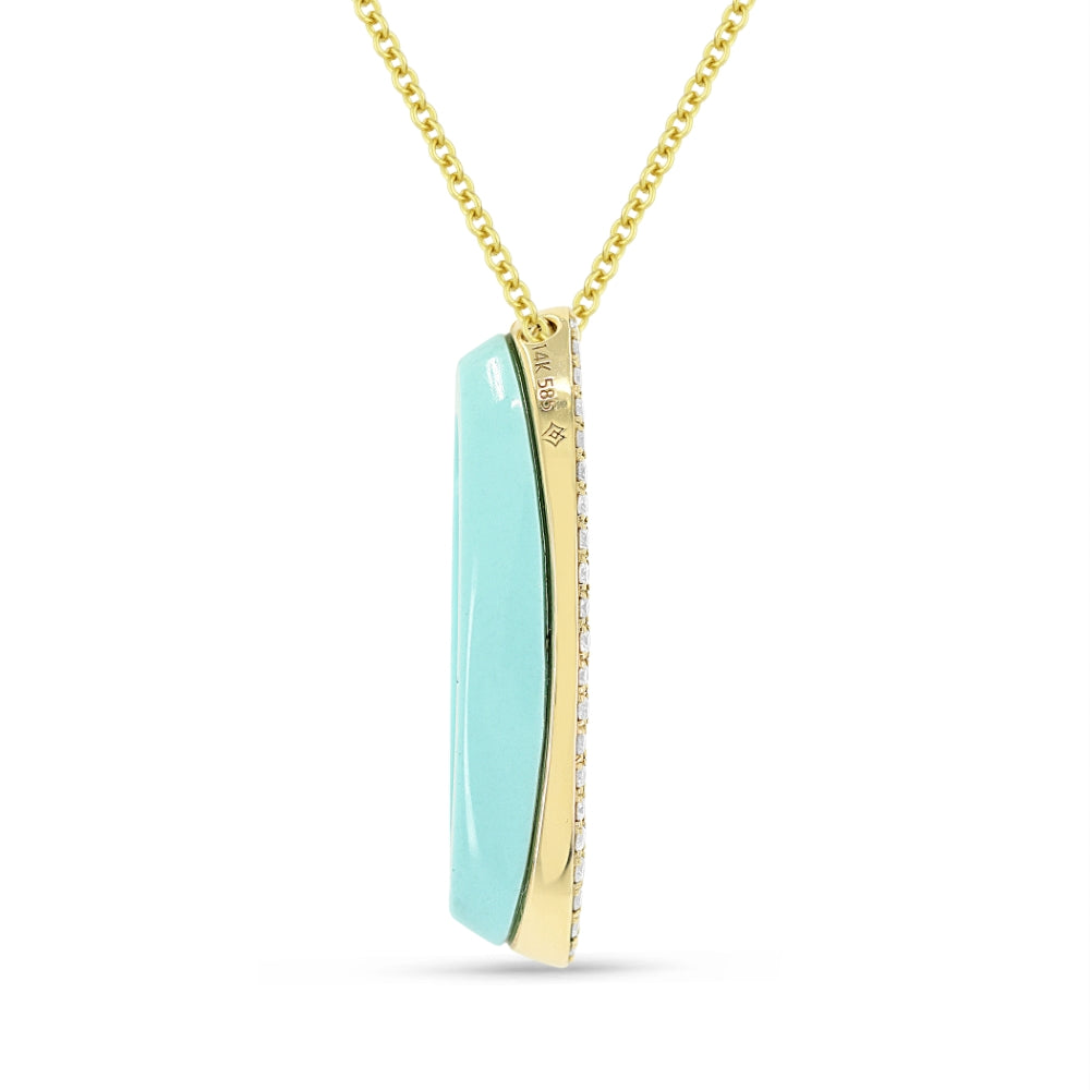 N1588 - 14K Yellow Gold Oval Necklace