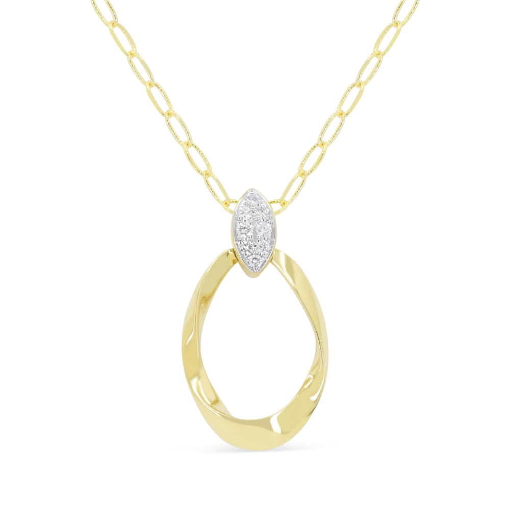 Madison L 14K Yellow Gold Diamond Pendant - style N1603Y