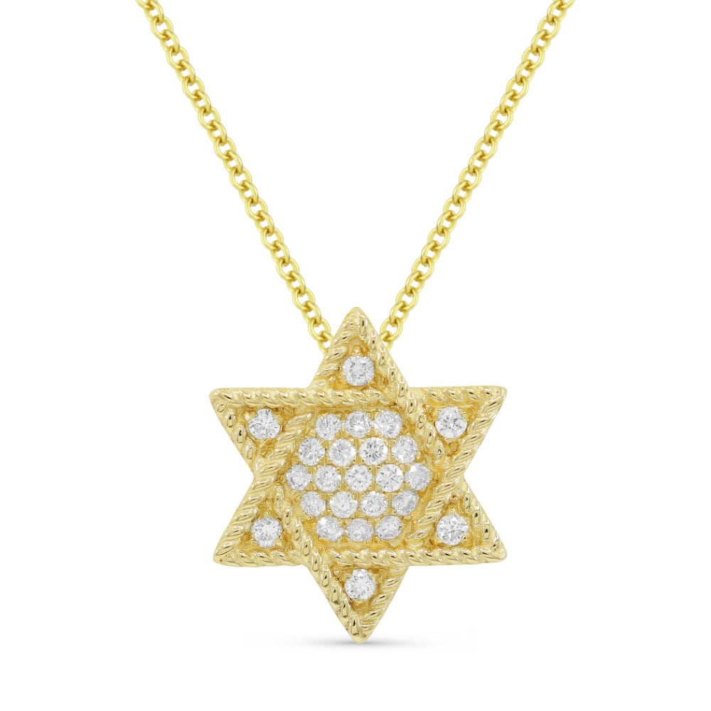 Madison L 14K Yellow Gold Diamond Jewish Star Pendant - style N1620Y