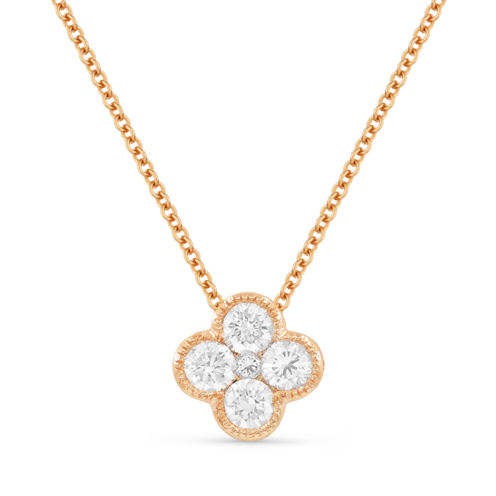 Madison L 14K Rose Gold Diamond Flower Pendant - style N1624P