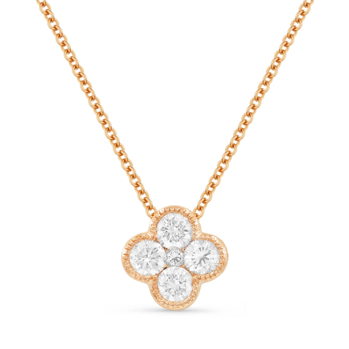 Madison L 14K Rose Gold Diamond Flower Pendant - style N1624P