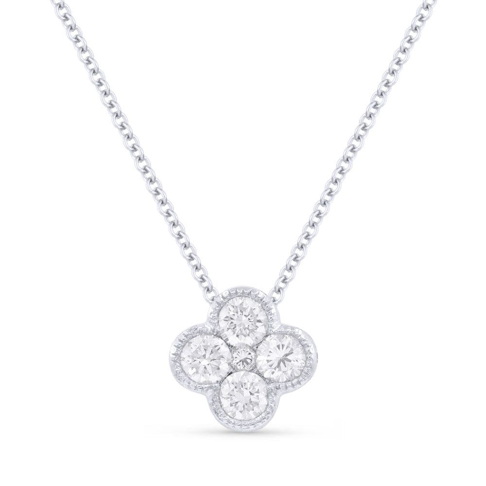 Madison L 14K White Gold Diamond Flower Pendant - style N1624W