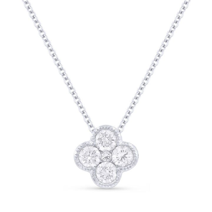 Madison L 14K White Gold Diamond Flower Pendant - style N1624W