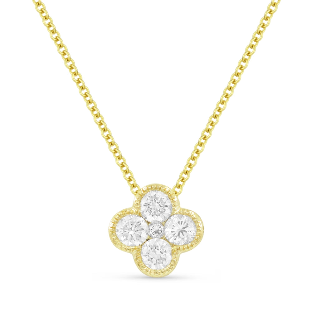 Madison L 14K Yellow Gold Diamond Flower Pendant - style N1624Y
