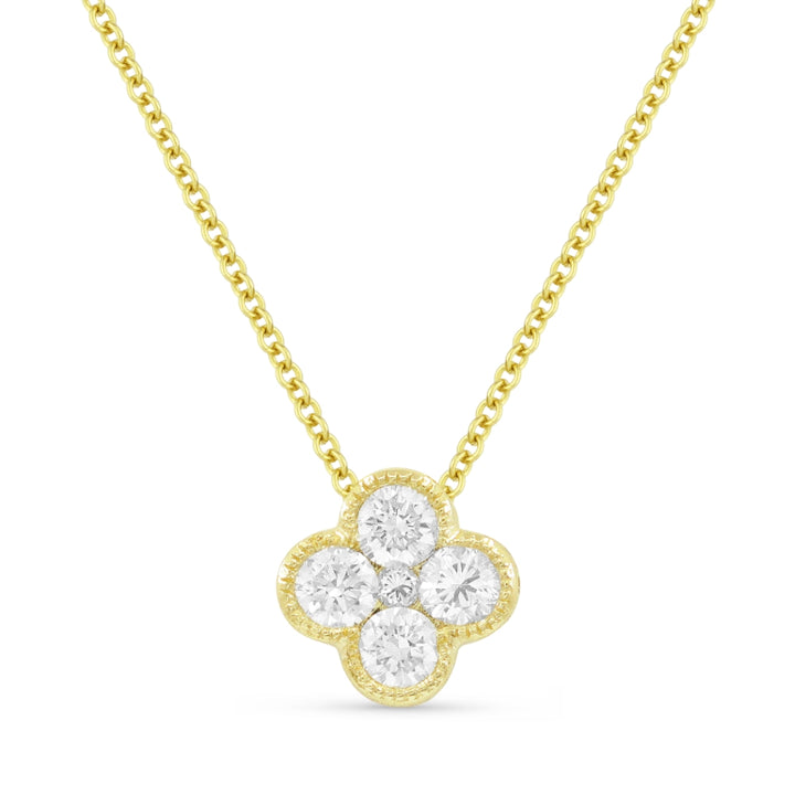 Madison L 14K Yellow Gold Diamond Flower Pendant - style N1624Y