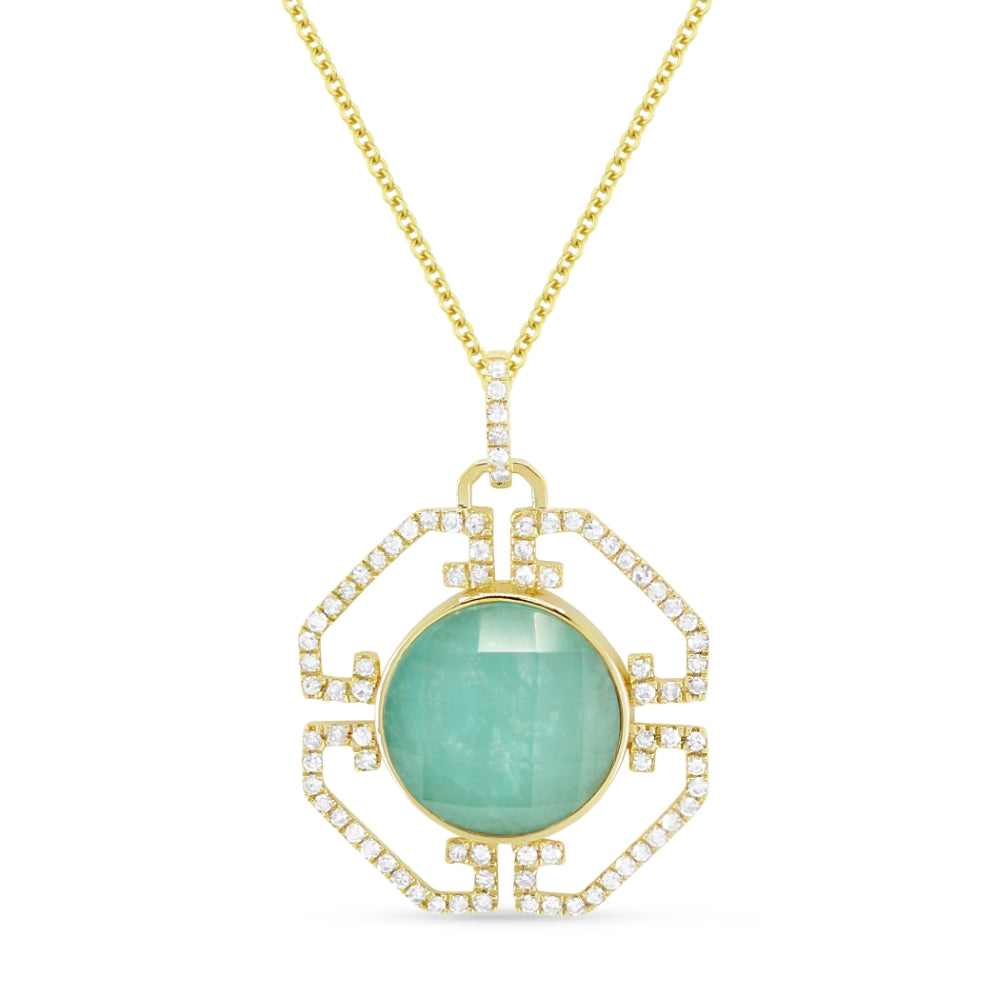 Madison L 14K Yellow Gold Amazonite Pendant - style N1625AMZQUY