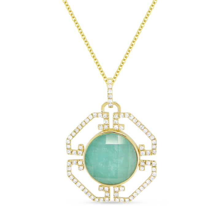 Madison L 14K Yellow Gold Amazonite Pendant - style N1625AMZQUY