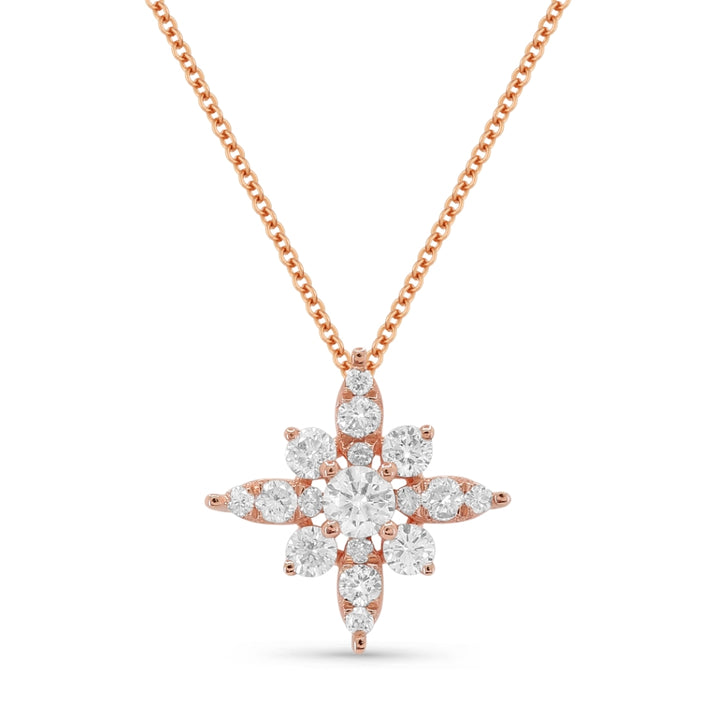 Madison L 14K Rose Gold Diamond Star Pendant - style N1646P