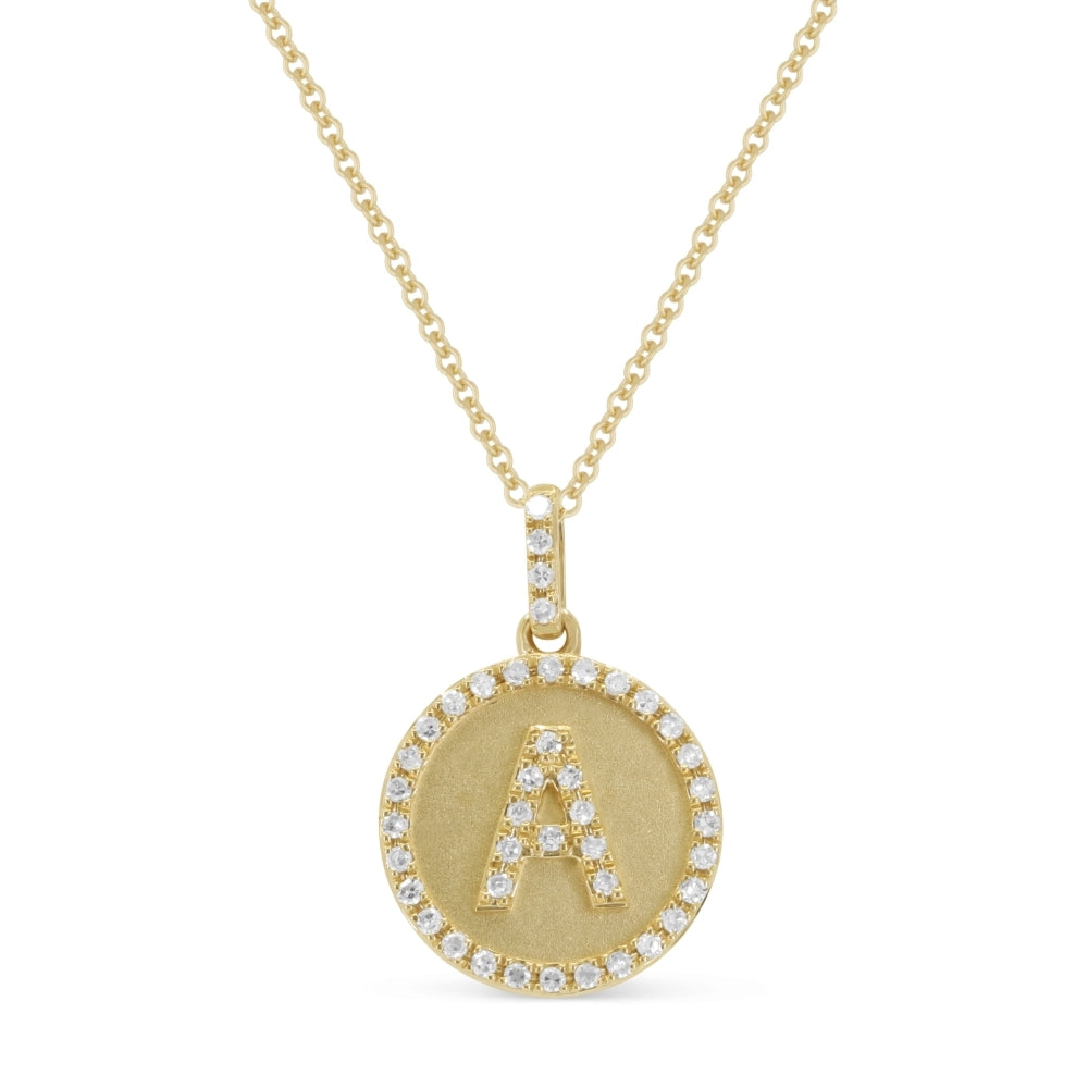 Madison L 14K Yellow Gold Diamond Initial Letter Necklace - style N1650AY