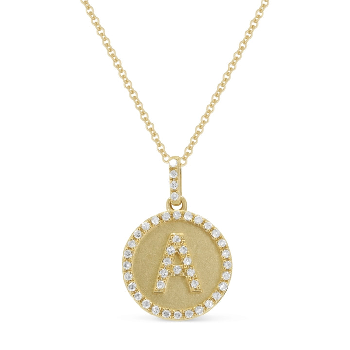 Madison L 14K Yellow Gold Diamond Initial Letter Necklace - style N1650AY