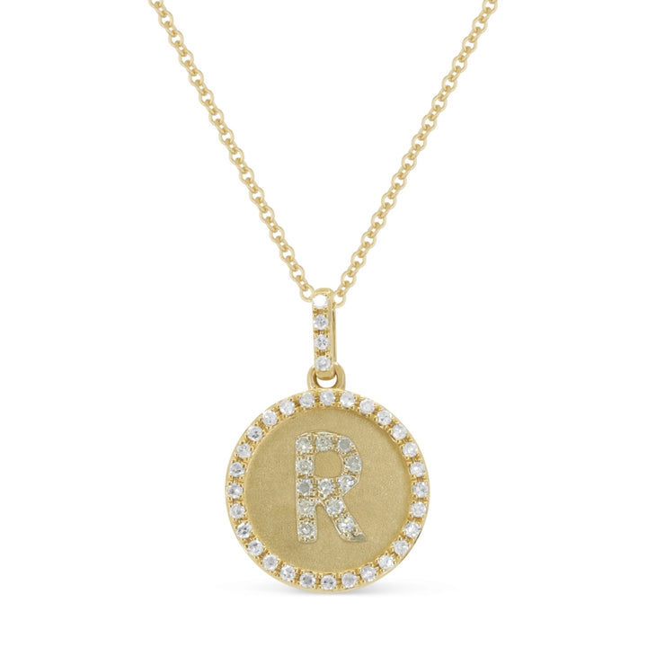 Madison L 14K Yellow Gold Diamond Initial Letter Necklace - style N1650RY