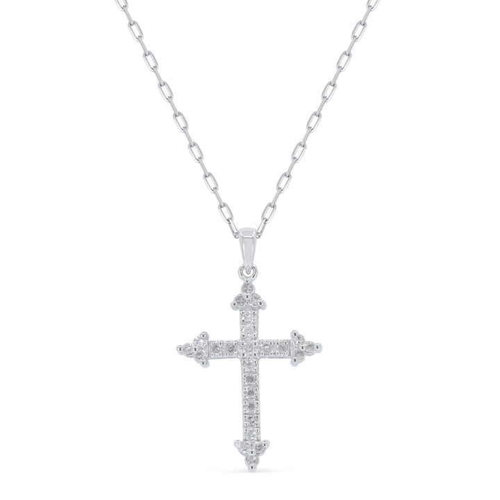 Madison L 14K White Gold Diamond Crucifix Cross Pendant - style N1663W