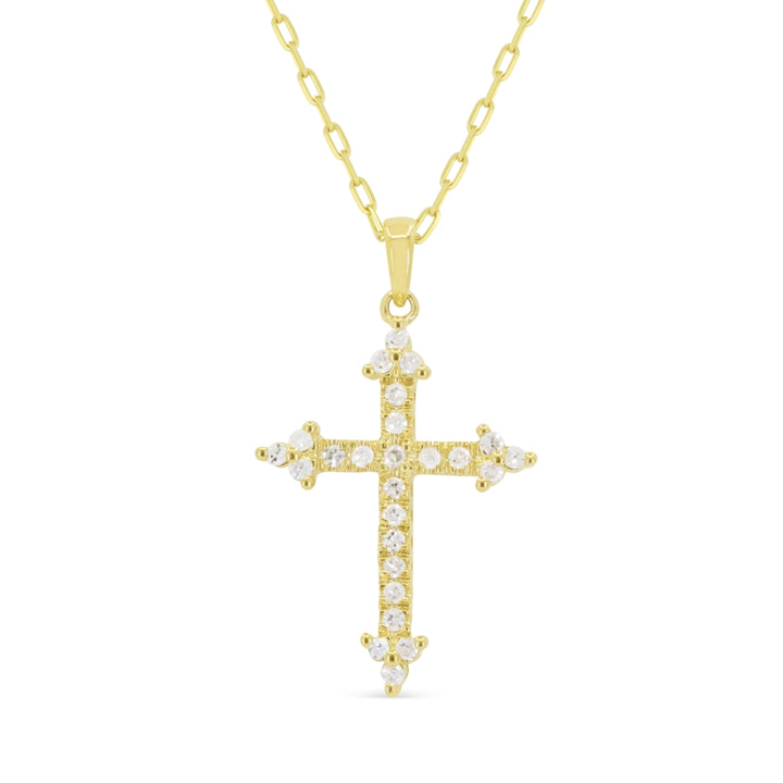 Madison L 14K Yellow Gold Diamond Crucifix Cross Pendant - style N1663Y