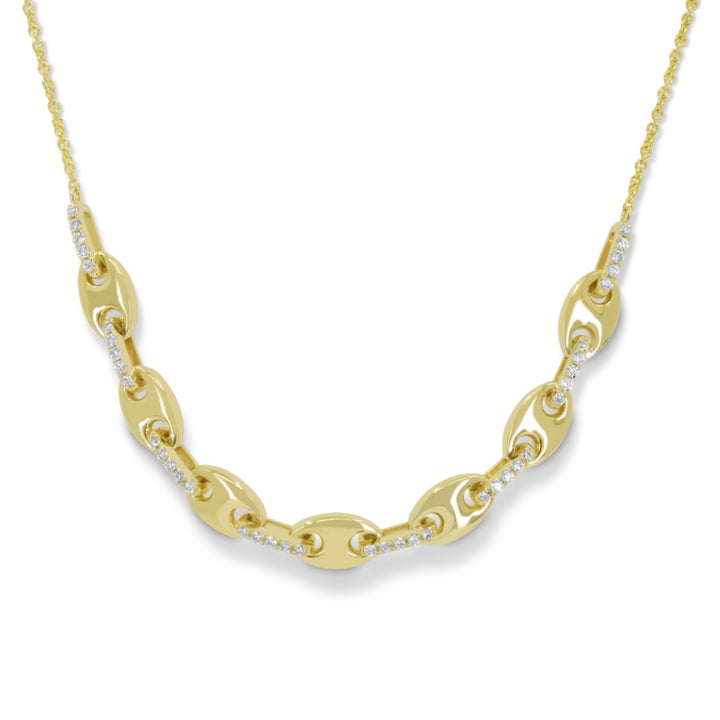 Madison L 14K Two Tone Gold Diamond Necklace - style N1675WY
