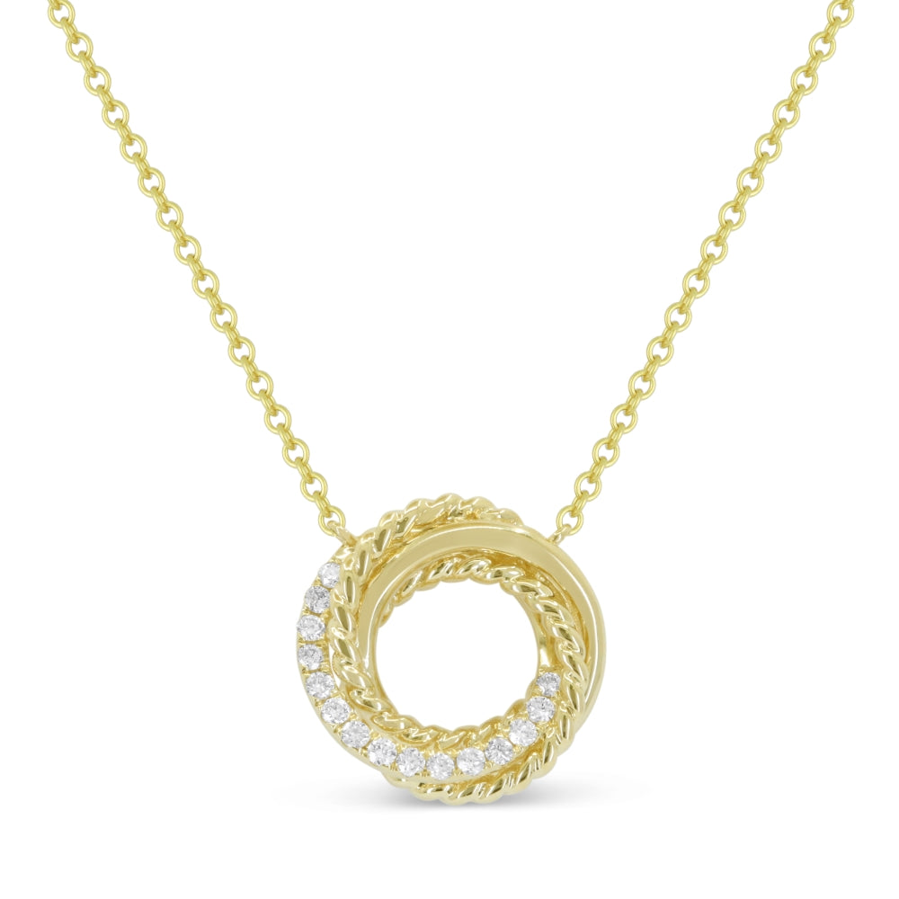 Madison L 14K Yellow Gold Diamond Necklace - style N1677Y