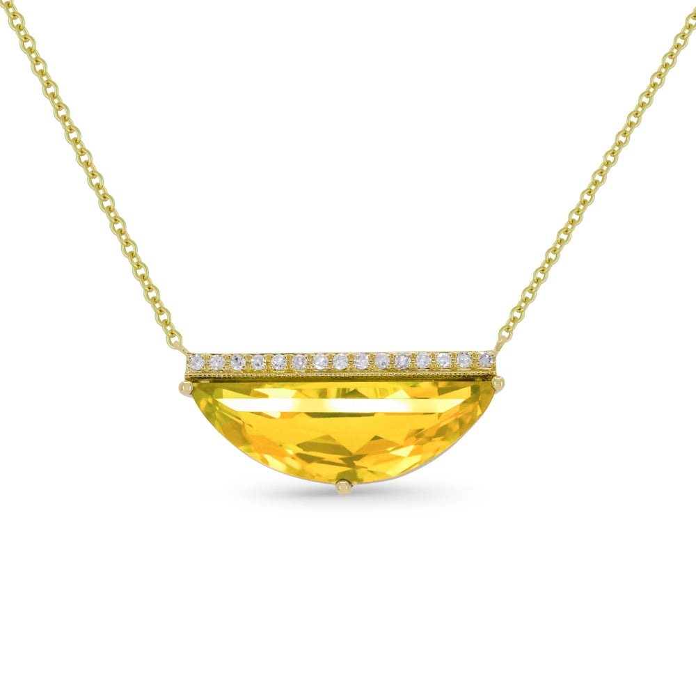 Madison L 14K Yellow Gold Citrine Bar Necklace - style N1686CTY