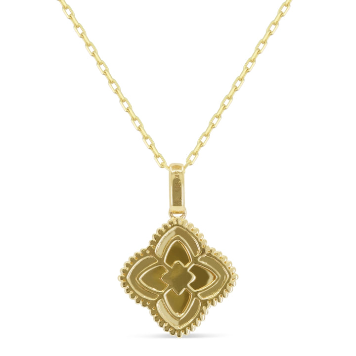 N1699 - 14K Yellow Gold Diamond Flower Pendant
