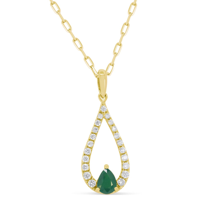 Madison L 14K Yellow Gold Emerald Flower Pendant - style N1700EMY