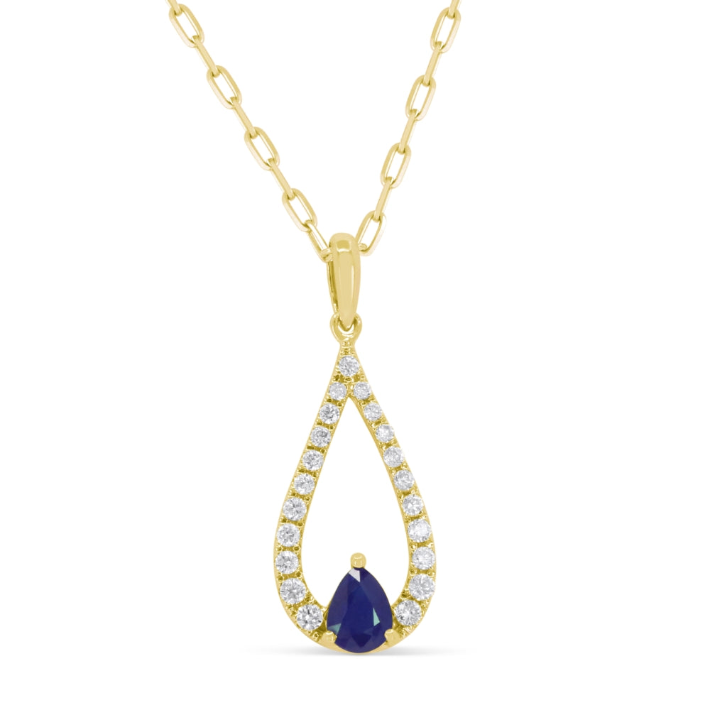 Madison L 14K Yellow Gold Sapphire Flower Pendant - style N1700SAY
