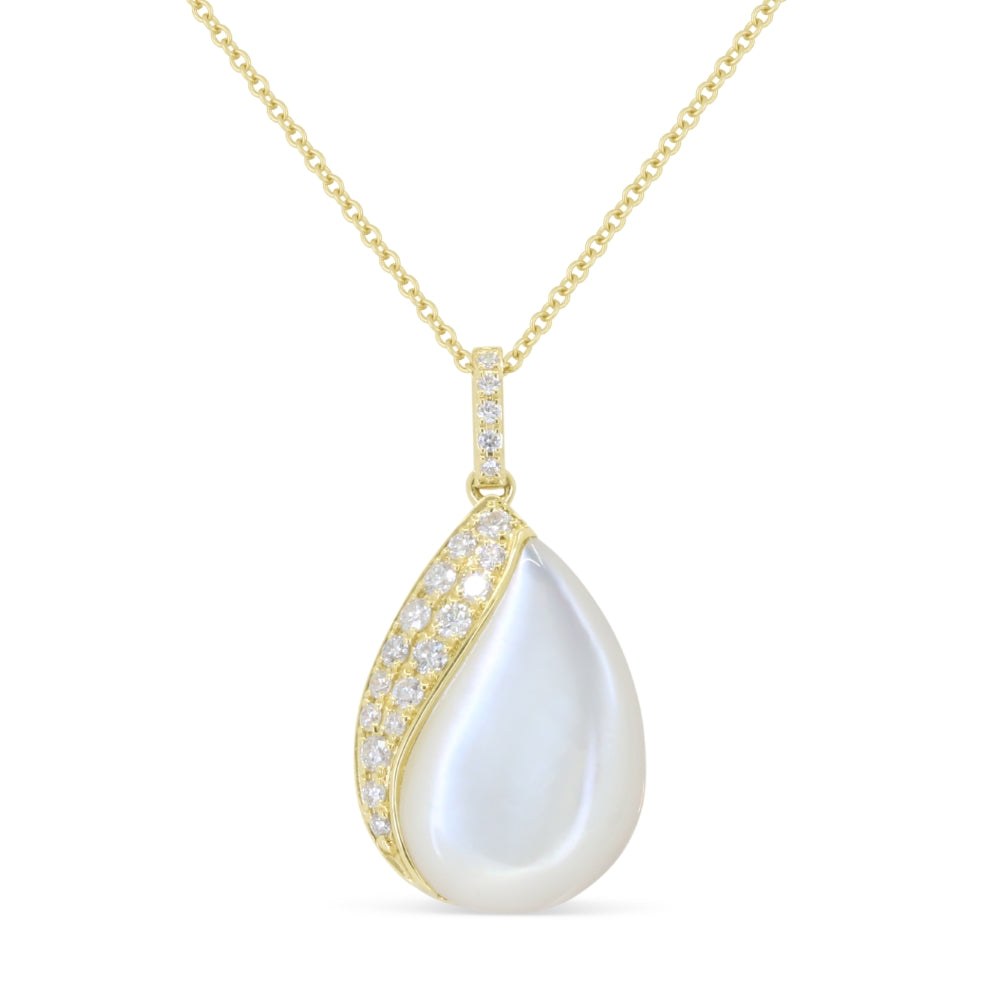 Madison L 14K Yellow Gold Mother of Pearl Pendant - style N1702MOPY
