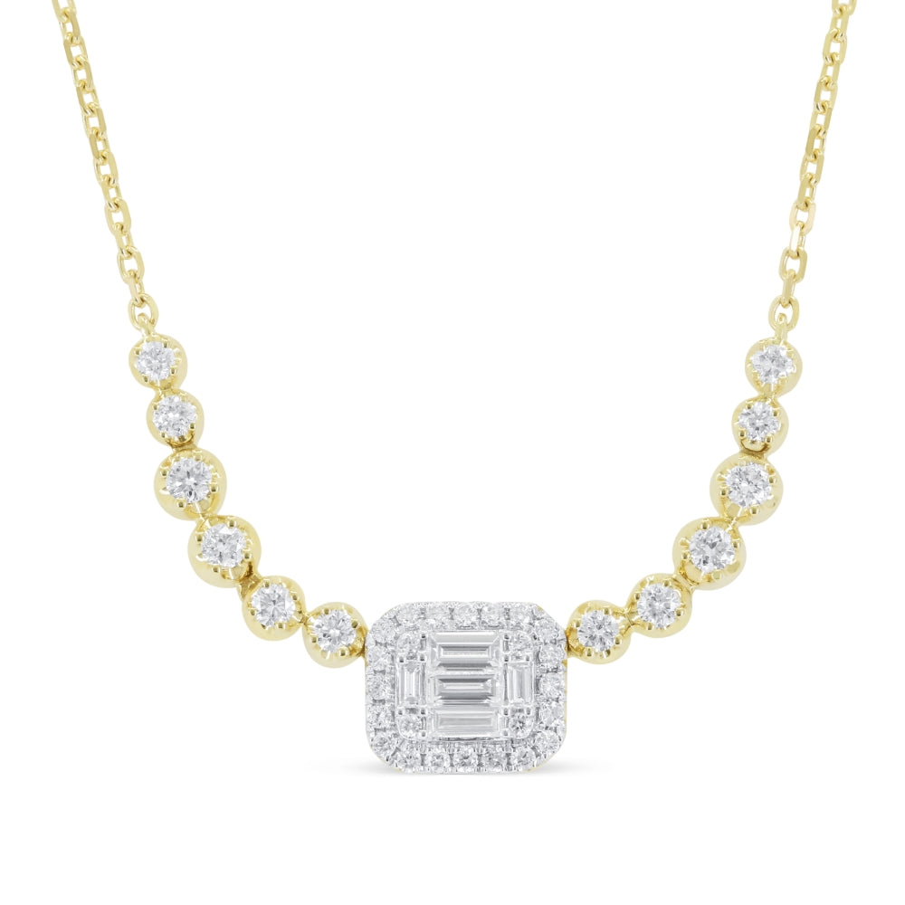 Madison L 14K Yellow Gold Diamond Necklace - style N1705Y