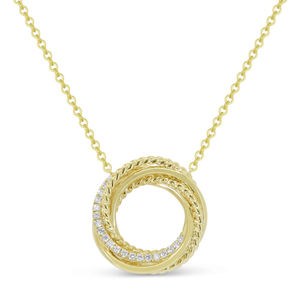 Madison L 14K Yellow Gold Diamond Necklace - style N1708Y