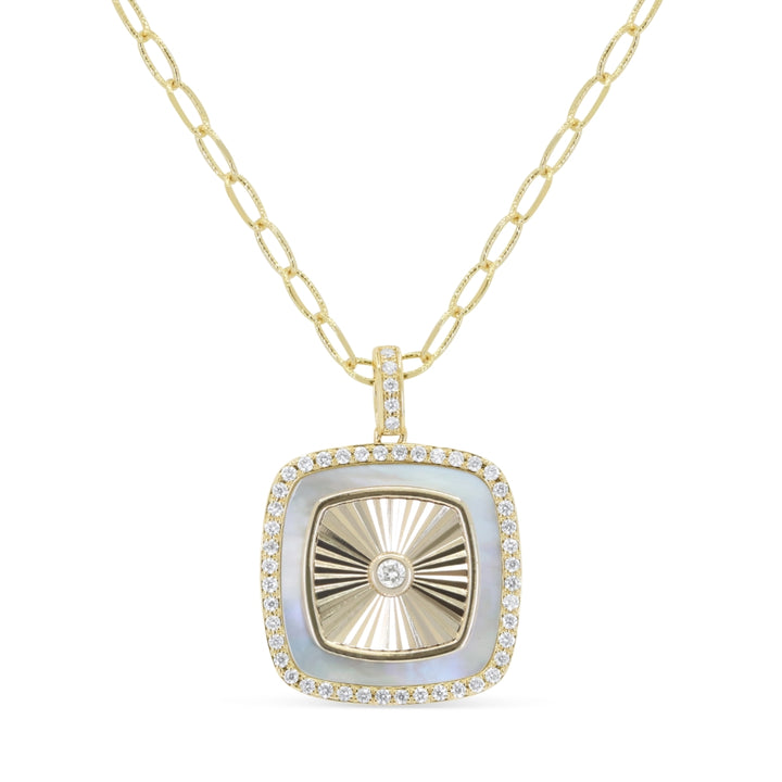 Madison L 14K Yellow Gold Mother of Pearl Pendant - style N1709MOPY