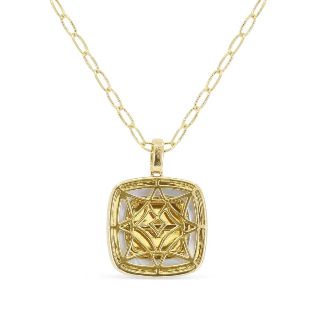 N1709 - 14K Yellow Gold Mother of Pearl Pendant