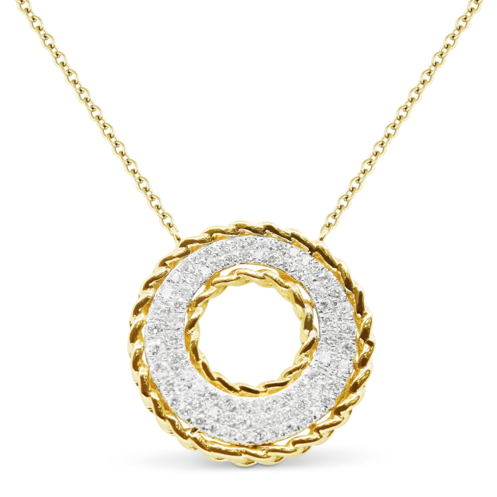 Madison L 14K Yellow Gold Diamond Round Necklace - style N1710Y