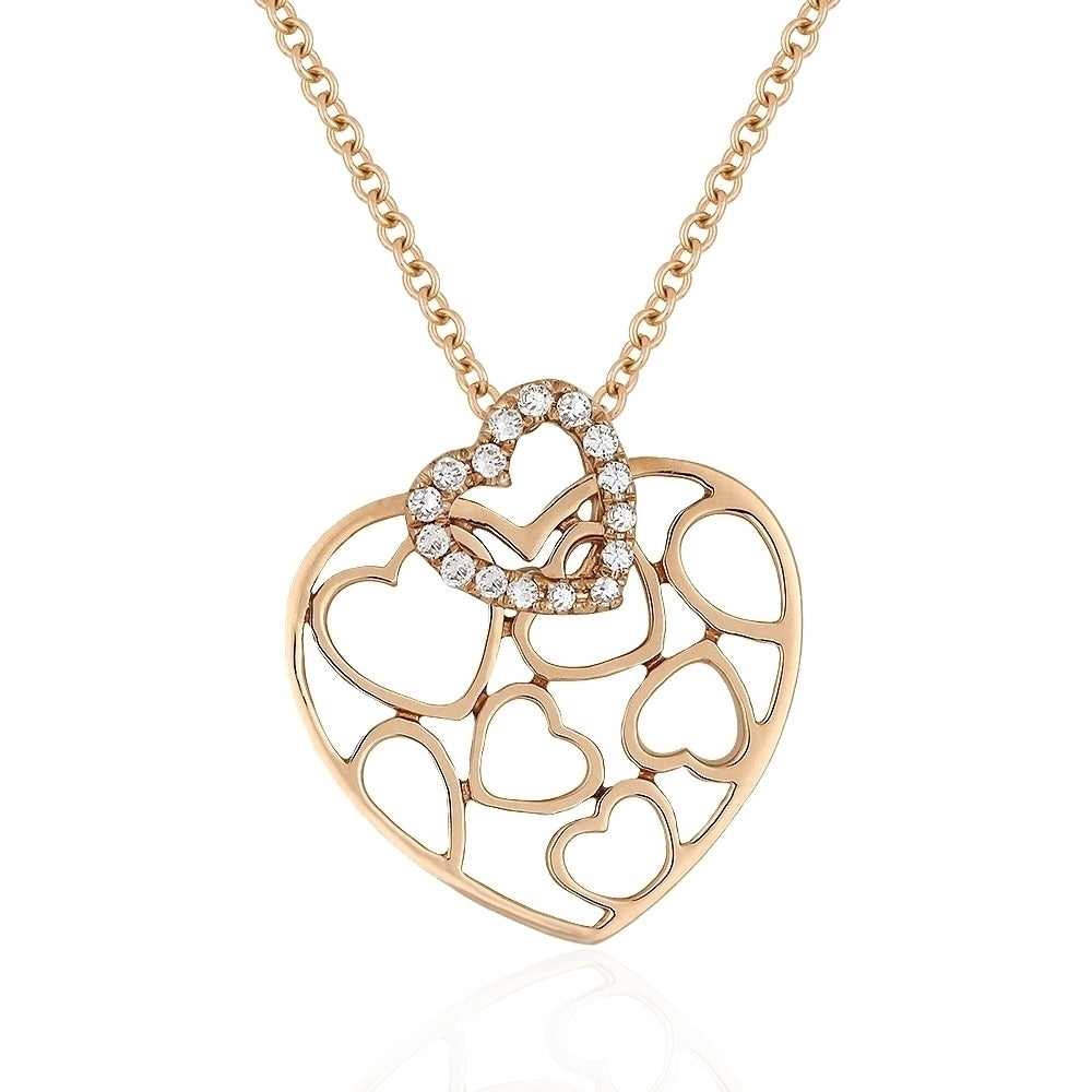 Madison L 14K Rose Gold Diamond Heart Pendant - style N1711P