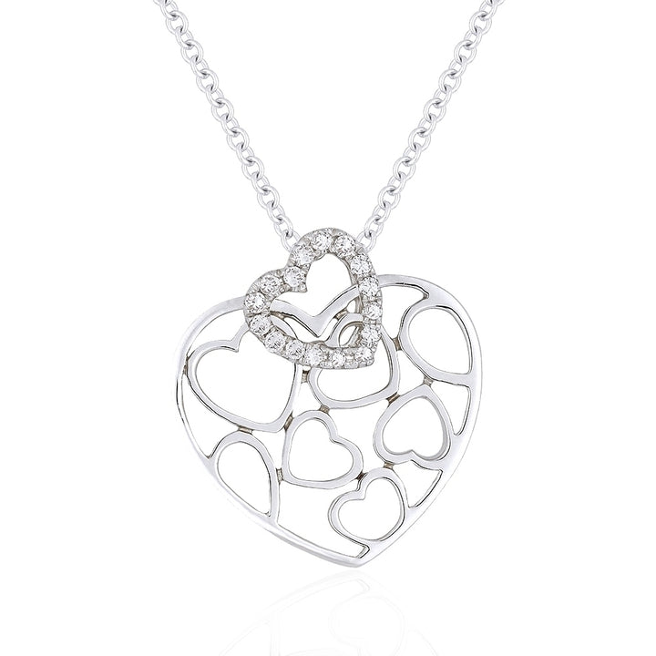 Madison L 14K White Gold Diamond Heart Pendant - style N1711W