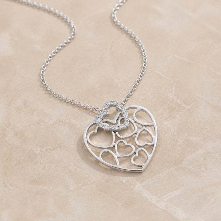N1711 - 14K Gold Diamond Heart Pendant