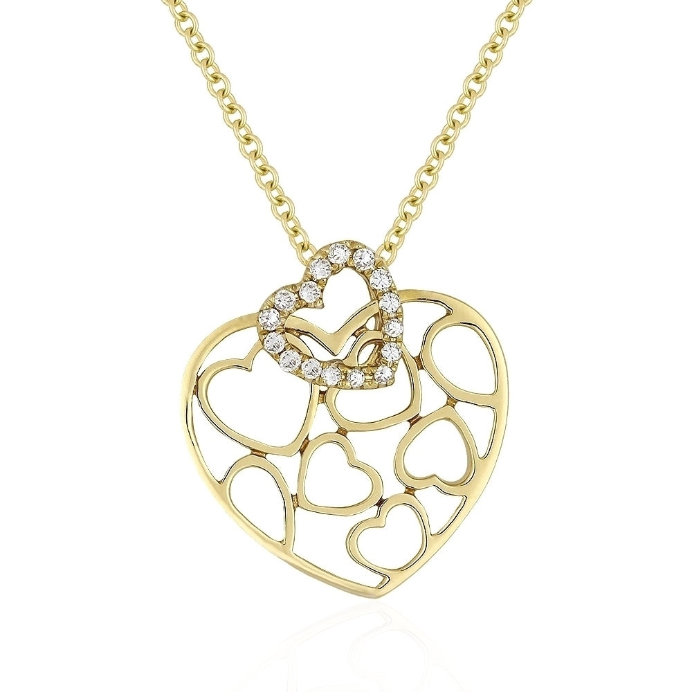 Madison L 14K Yellow Gold Diamond Heart Pendant - style N1711Y