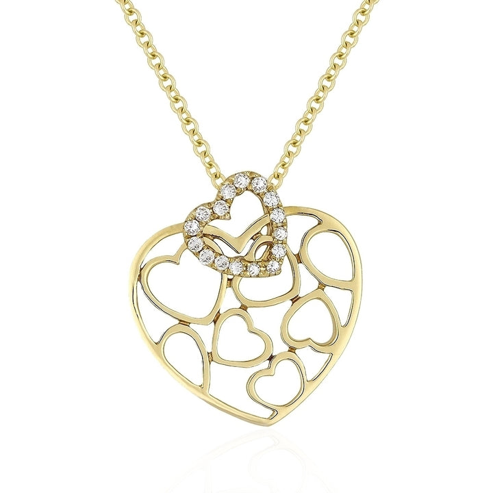 Madison L 14K Yellow Gold Diamond Heart Pendant - style N1711Y
